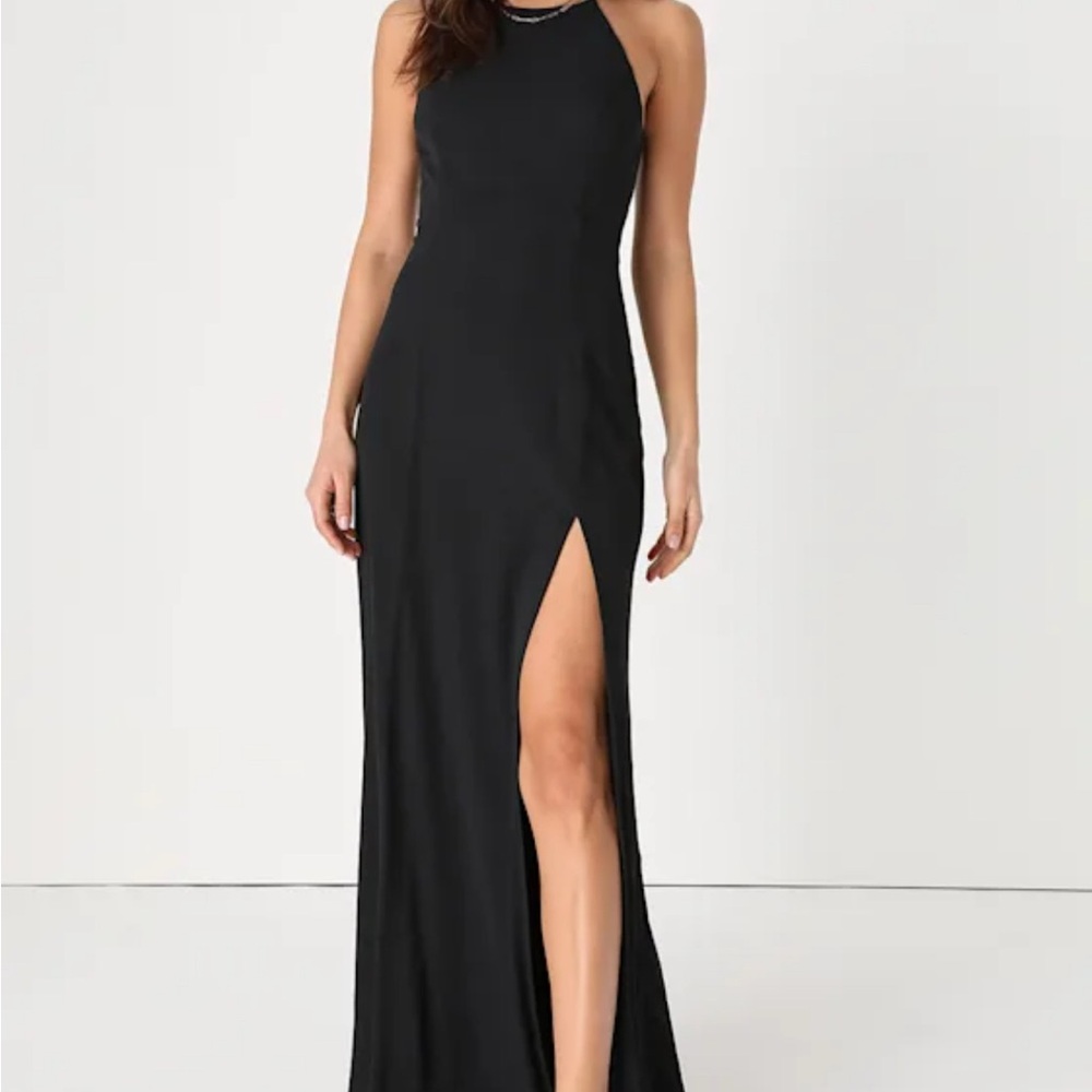 Lulus Elegant Standard Black Backless Maxi Dress - Size XL